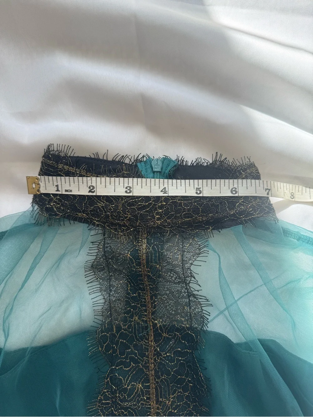 Hunter Green Tulle Princess Costume with Gold Trim